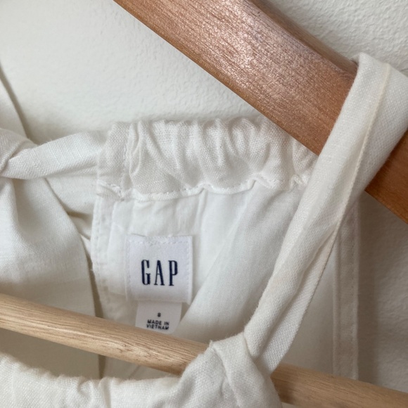 White linen/cotton halter dress - Picture 3 of 4